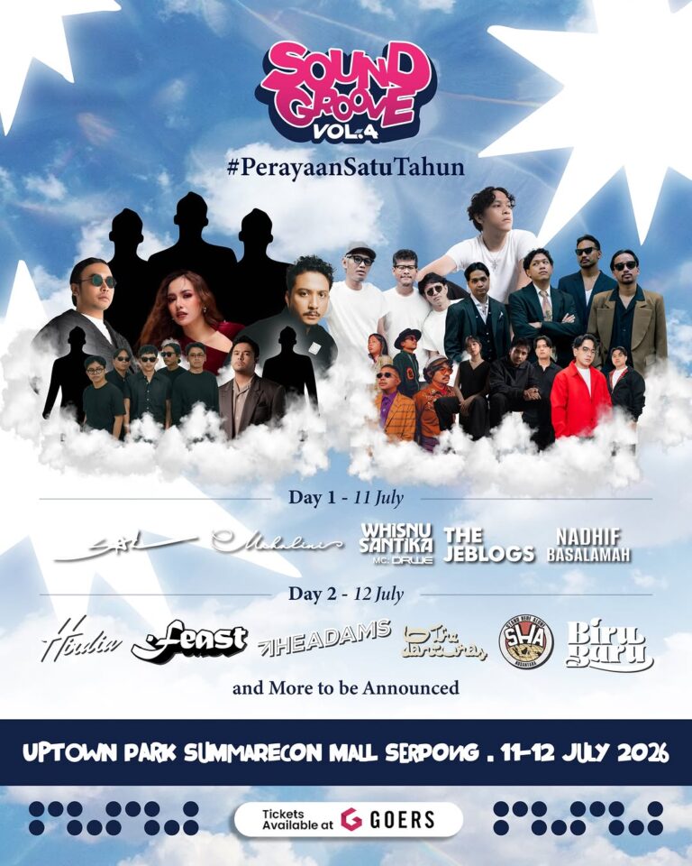 Update line up lagi🔥 Sound Groove Festival Vol 4 #perayaansatutahun 🗓️ 11,12 Juli 2026 📍 Uptwon Park Sms Tangerang @wordfangs @ffeast @whisnusantika @mahaliniraja @theadamband @salpriadi @nadhifbasamalah @thepanturas @thejeblogs @standherealone @officialbirubaru More to be announce📣 Line Up terus bertambah tapi tiket terus menipis! Amanin tiket kamu sekarang juga deh kalo kata mimin🫵🏻 🎟️goers.co/soundgroovefestivalvol4 Yuk follow @tangkab_ambyarr untuk informasi update seputar konser musik.