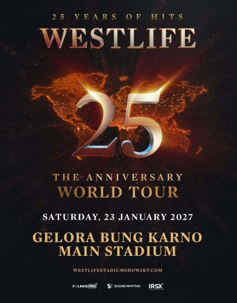 Westlife membawakan Westlife 25th anniversary Word Tour!🔥 Catet tanggalnya : 🗓️ 23 Januari 2027 📍 Stadion Utama Glora Bungkarno, Jakarta 🎫 Prapenjualan IRSX : 21 Mei | Jam 10.00 - 22 Mei | 23.59 Daftar ke FolagoPrive sebelum 19 Mei 23.59 Waktu Jakarta untuk mengakses prapenjualan ekslusif! 🎫 Prapenjuala Umum : 23 Mei | Jam 10.00 Melalui web WestlifeStadiumShowJKT.com Promotor by @folagopro dan @soundrhythm Yuk follow @tangkab_ambyarr untuk informasi update seputar konser musik.